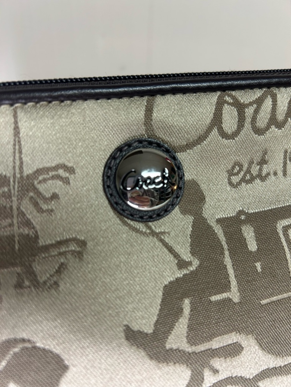 Coach Beige & Brown Signature Horse & Carriage Small Cosmetic Pouch - Picture 2 of 7